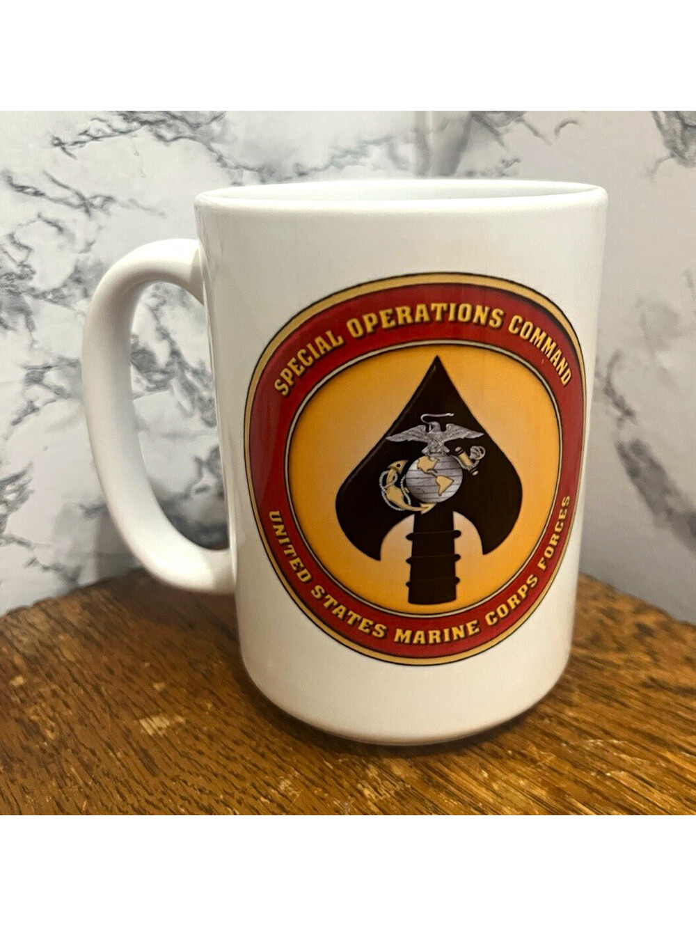 Marine Corps Special Operations Command Coffee Mug "Leroy" Name Sgt Chevrons